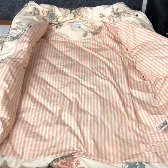 Sundance Duck Down womens L Floral Puffer Jacket with Faux Fur Hood Like new - Picture 12 of 12